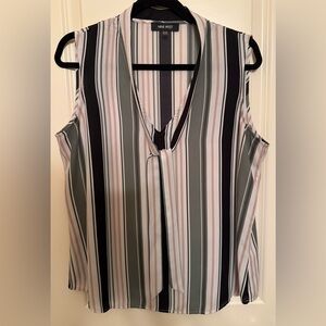 Nine West Multicolor Striped V-Neck Blouse
